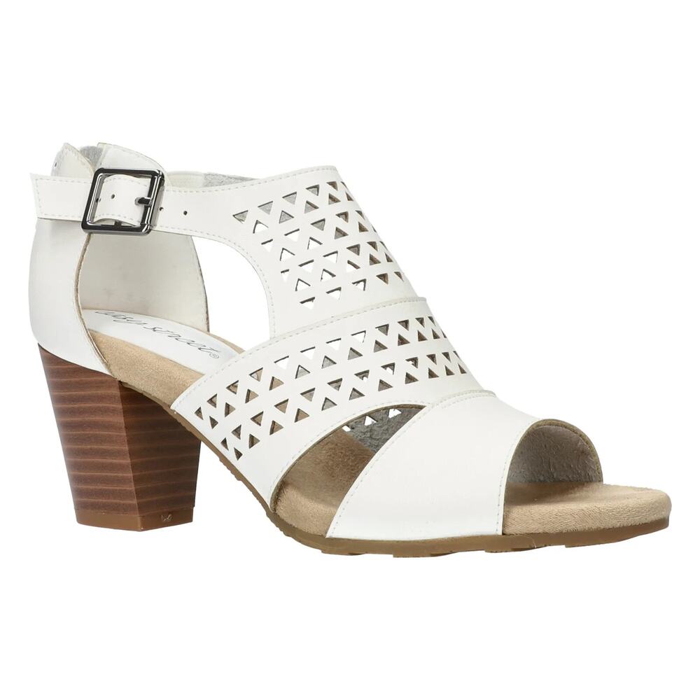 Easy Street Women's Adara Faux Leather Heeled Sandals, White Size 11M